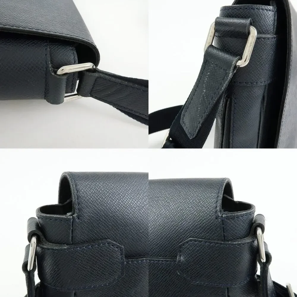 Louis Vuitton Taiga Leather Crossbody Bag Blue